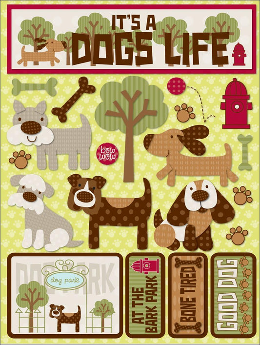 Dog Park 3d Stickers Set