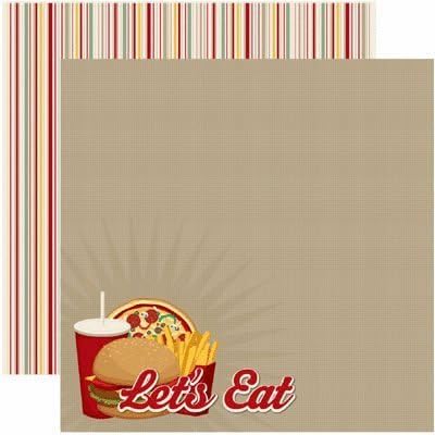 Reminisce Fast Food Scrapbook Paper
