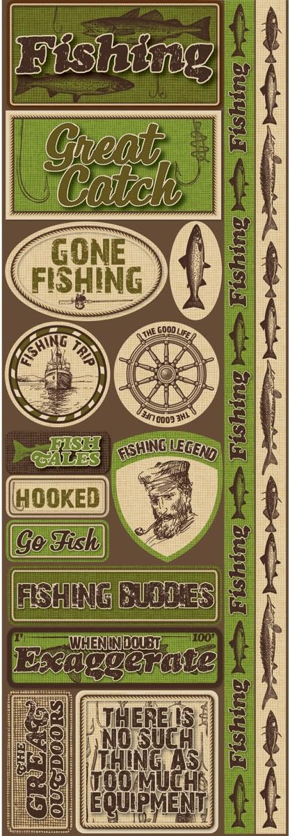 Fishing Cardstock Stickers