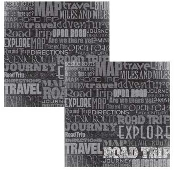 Road Trip Gray Words Travel Scrapbook Paper