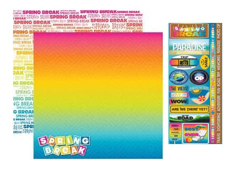 Reminisce Spring Break paper and Stickers Set