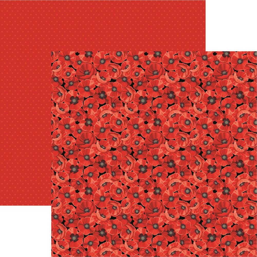 Reminisce Field of Poppes Spring Fever Scrapbook Paper