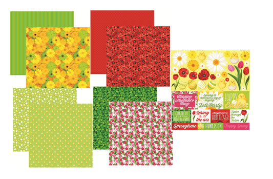 Reminisce Spring Fever Scrapbook Papers and Stickers Set