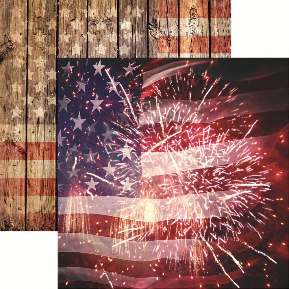 Reminisce Star Spangled Spectacular Scrapbook Paper