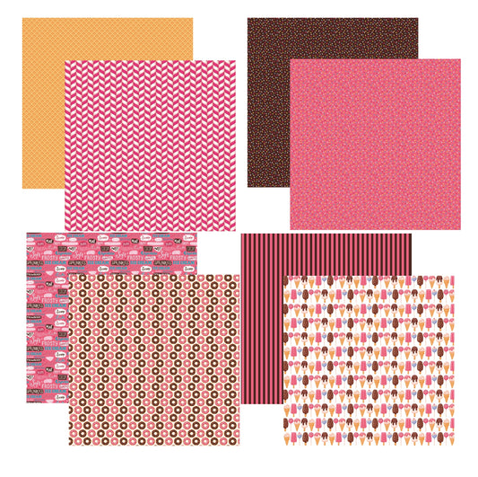 Reminisce Sweet Treats Scrapbook Paper Assortment Set