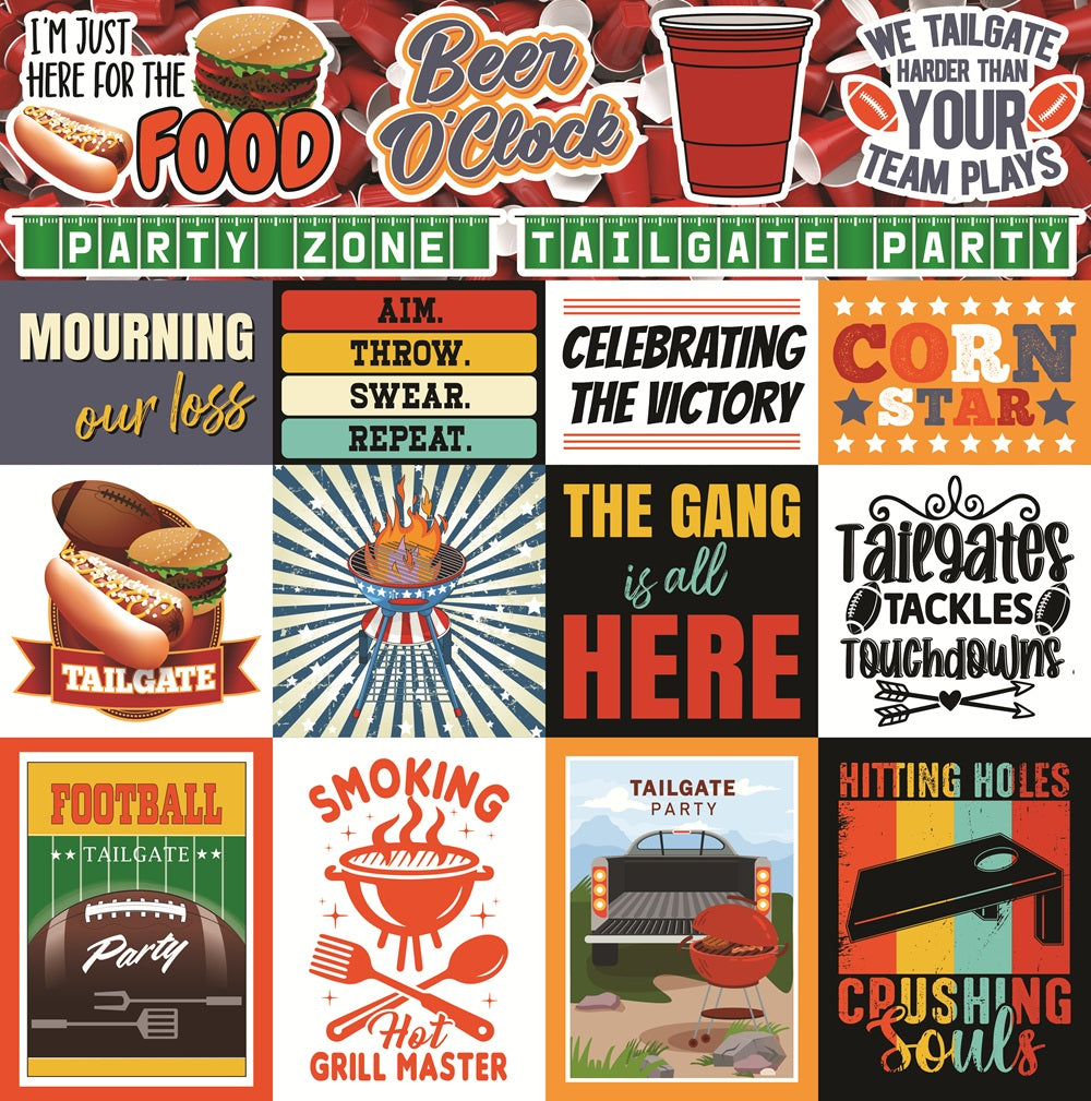 Reminisce Tailgate Party Stickers