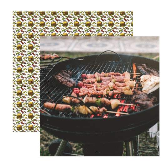 Reminisce Tailgate Party Time To Grill Scrapbook Paper