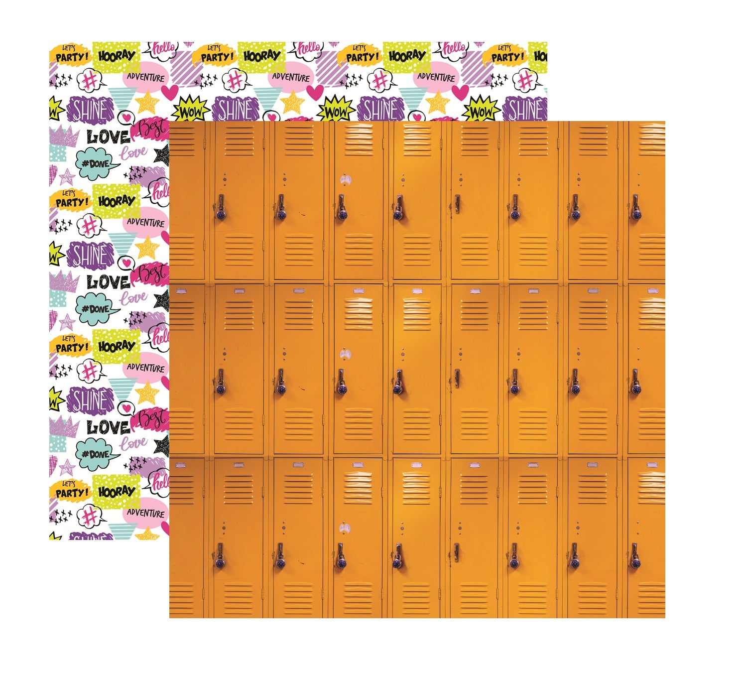 Reminisce The School Years Lockers Scrapbook Paper