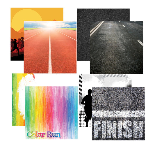 Reminisce The Running Collection Scrapbook Papers Set