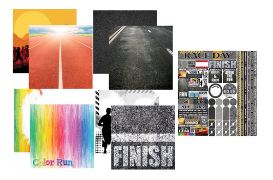 Reminisce The Running Collection Papers and Stickers Set