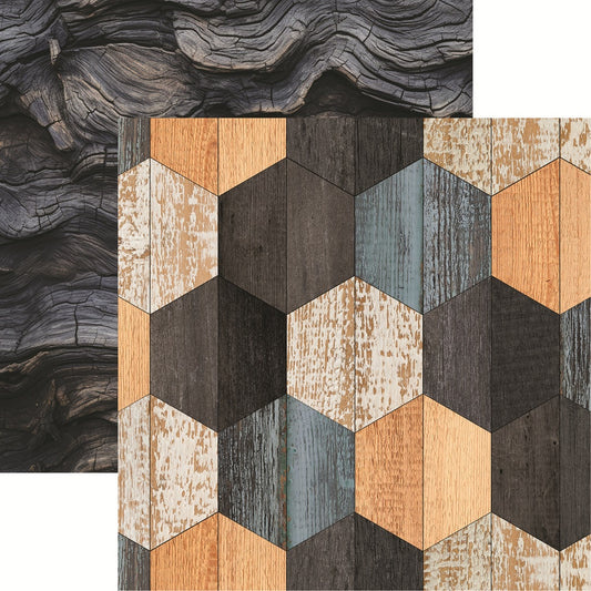 Reminisce Vintage Wood 3 Scrapbook Paper