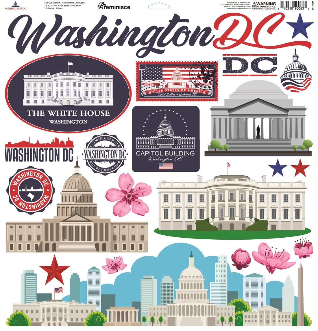 Washington DC Travel 12x12 Stickers – Country Croppers