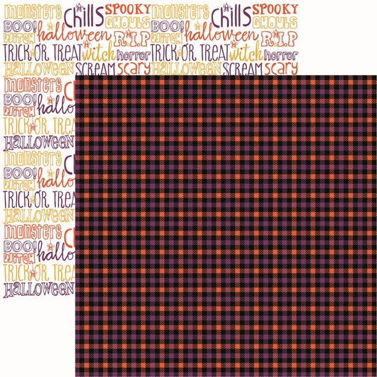 Reminisce Halloween Wicked Checks Scrapbook Paper