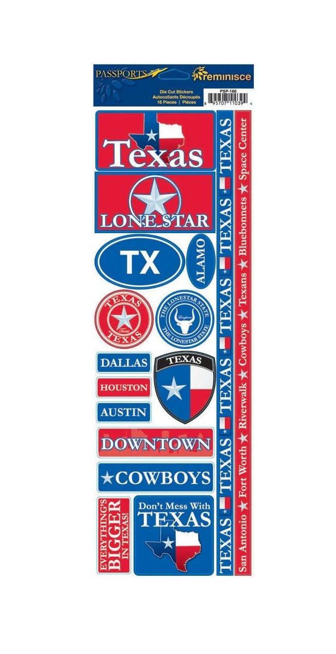 Reminisce Texas Passport Stickers