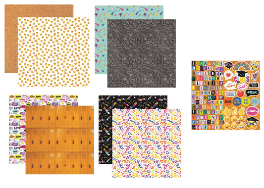 Reminisce The School Years Scrapbook Paper and Stickers Set