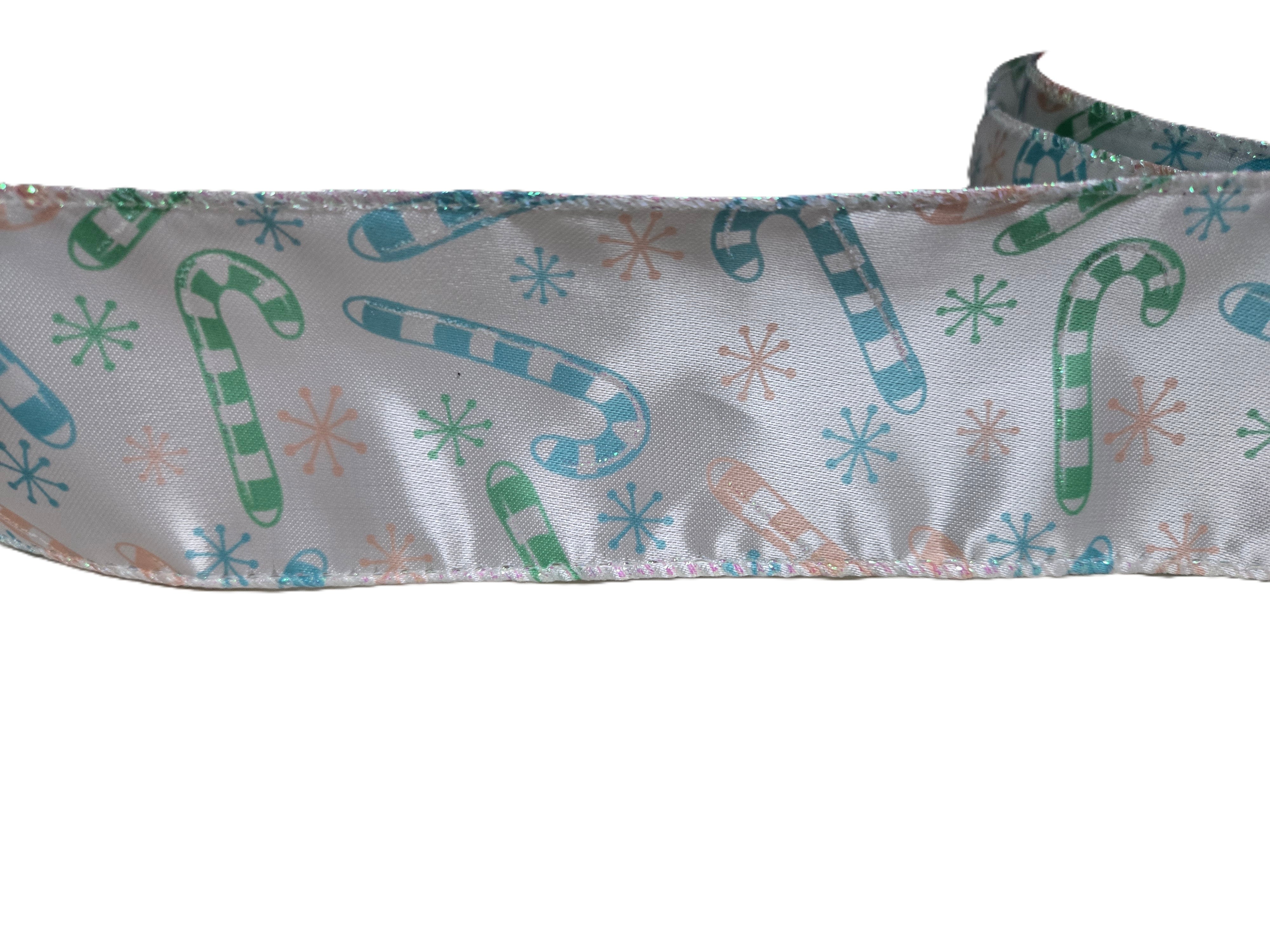 Pastel Candy Cane Wired Satin Ribbon - 30 feet 2.5 in – Country Croppers