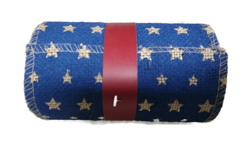 Blue Star Burlap Ribbon