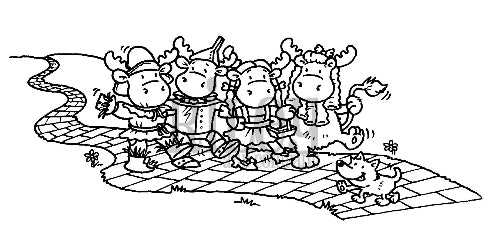 Wizard of Oz Yellow Brick Road Wood Rubber Stamp