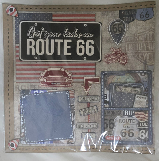 Route 66 12x12 Premade Scrapbook Layout - 2 Pages