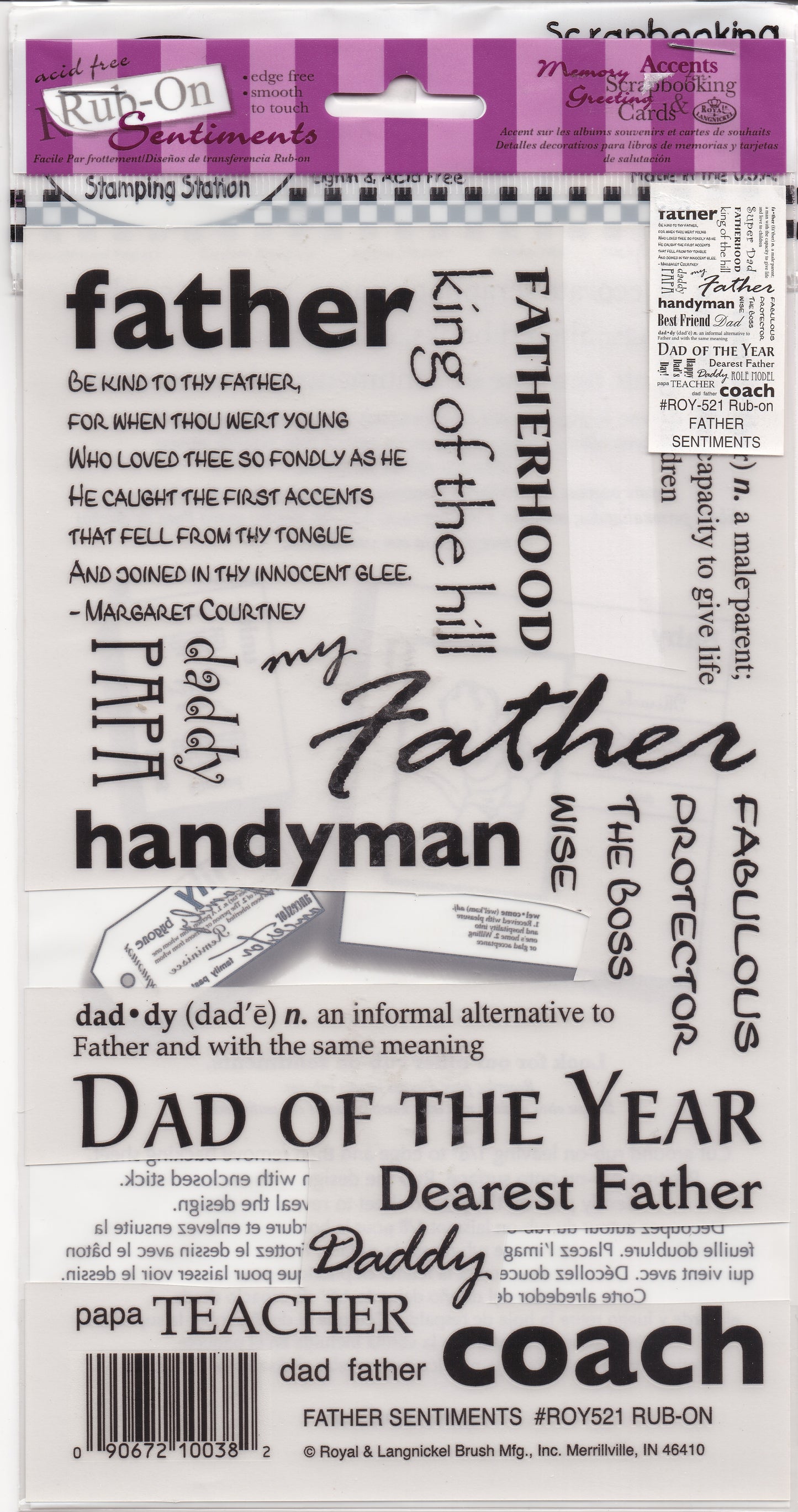 Father RubOn Word Quote Embellishments