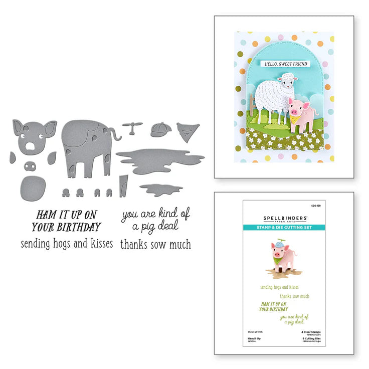 Spellbinders Ham It Up Stamps and Dies Set