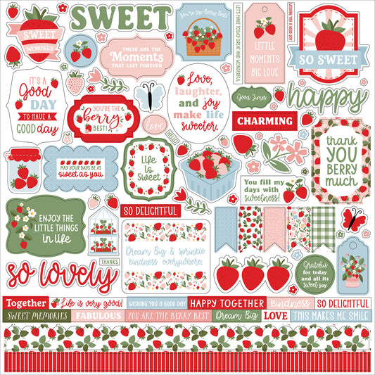 Echo Park Strawberry Fields Element Stickers