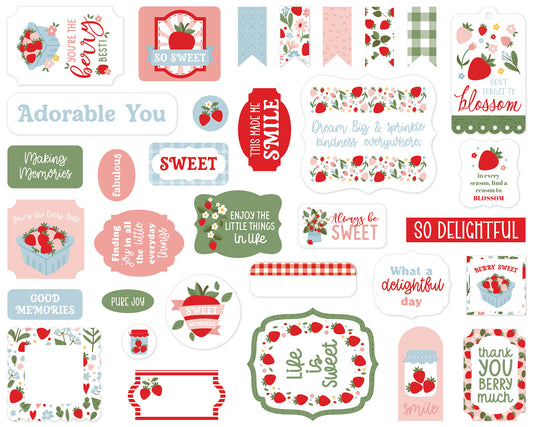 Echo Park Strawberry Fields Ephemera Die Cuts
