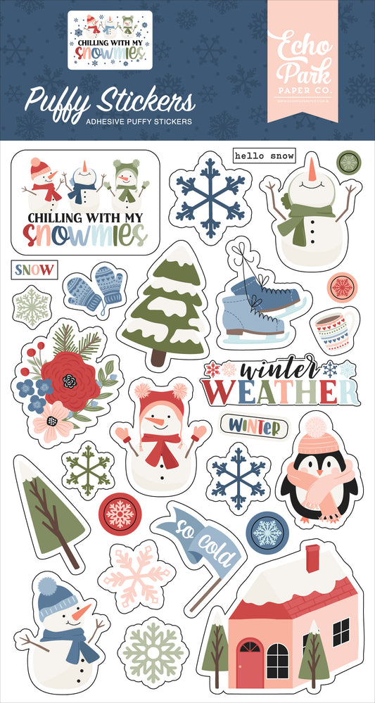 Chilling With My Snowmies Puffy Stickers