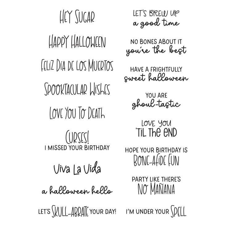 Dancin Halloween Sentiment Stamps by Spellbinders