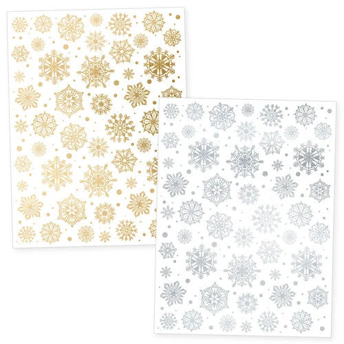 Gold and Silver Snowflake Rub-Ons