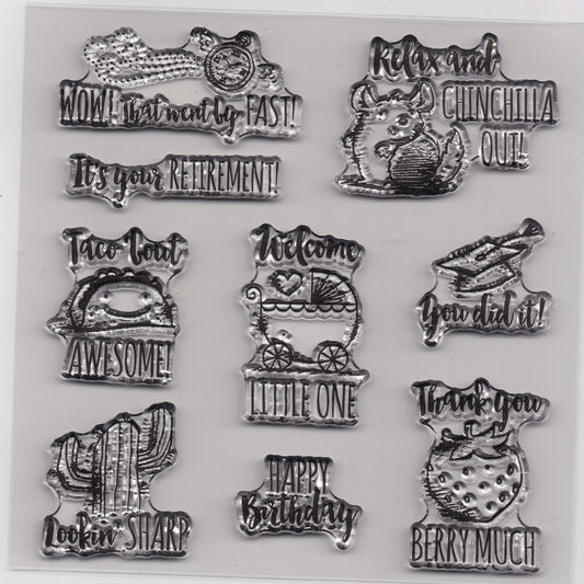 Trendy Sentiment Stamps
