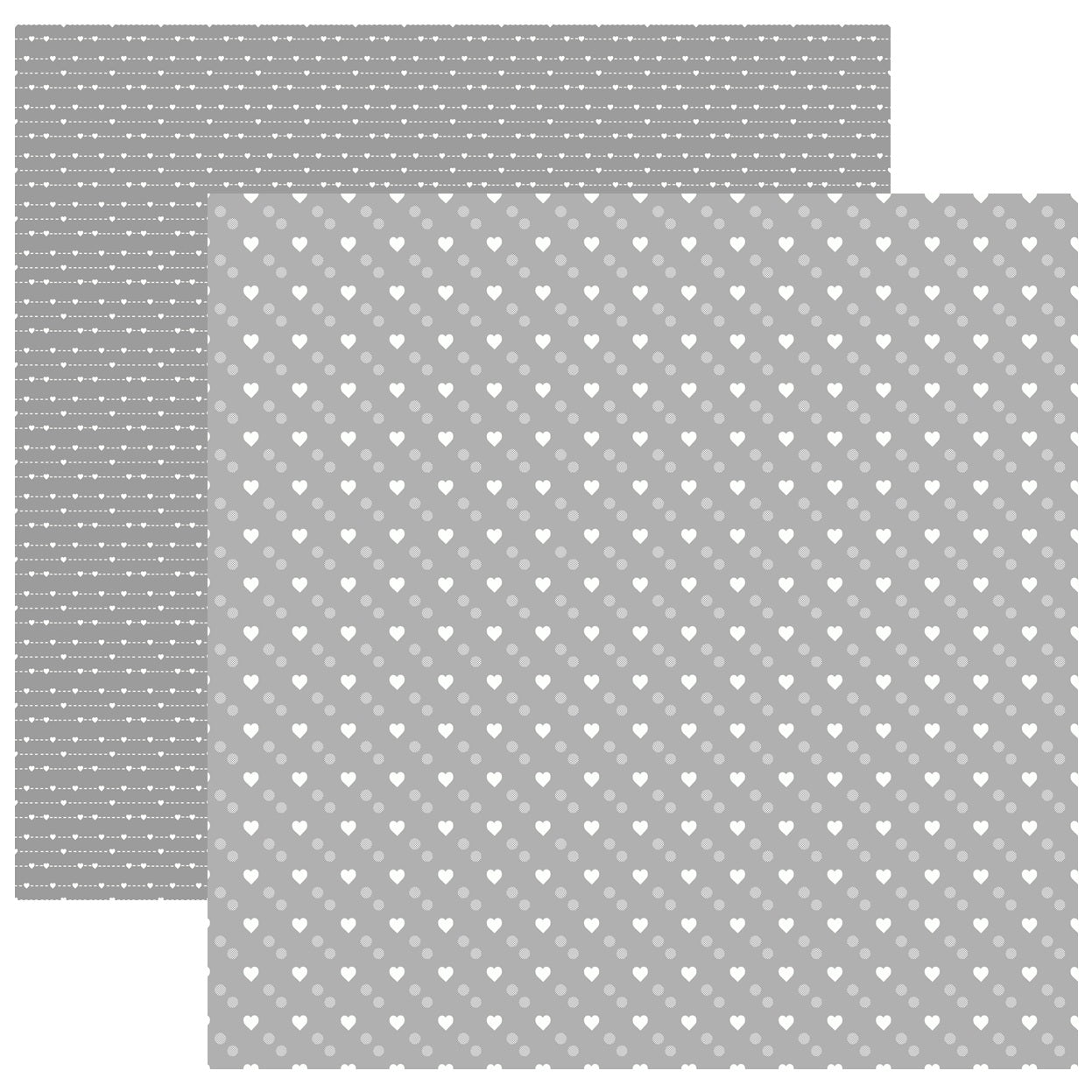 Silver Gray Hearts Patterned Scrapbook Paper