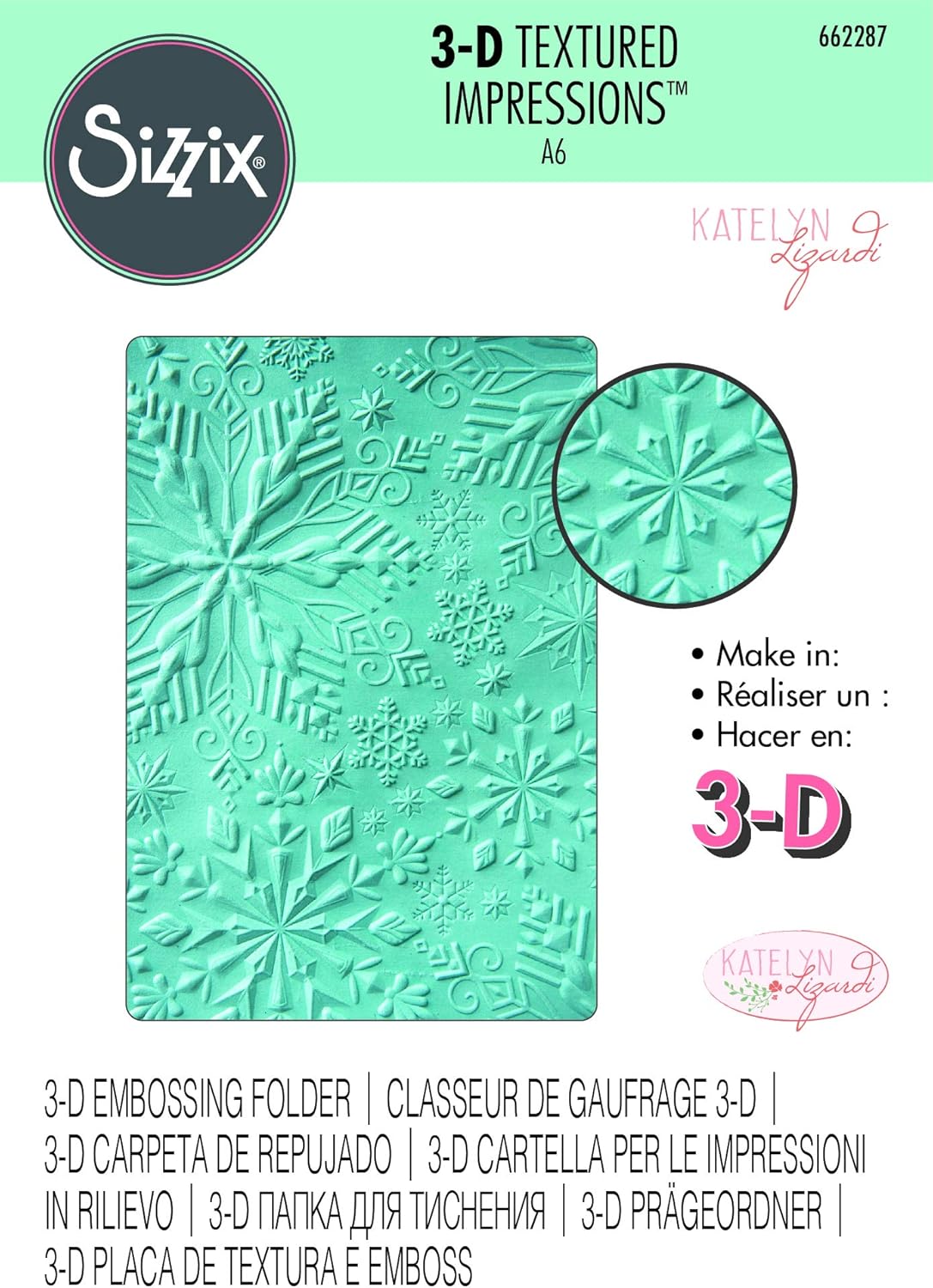Embossing Patterns Lizard Sizzix Snowflakes 3d Embossing Folder - Katelyn Lizard – Country Croppers