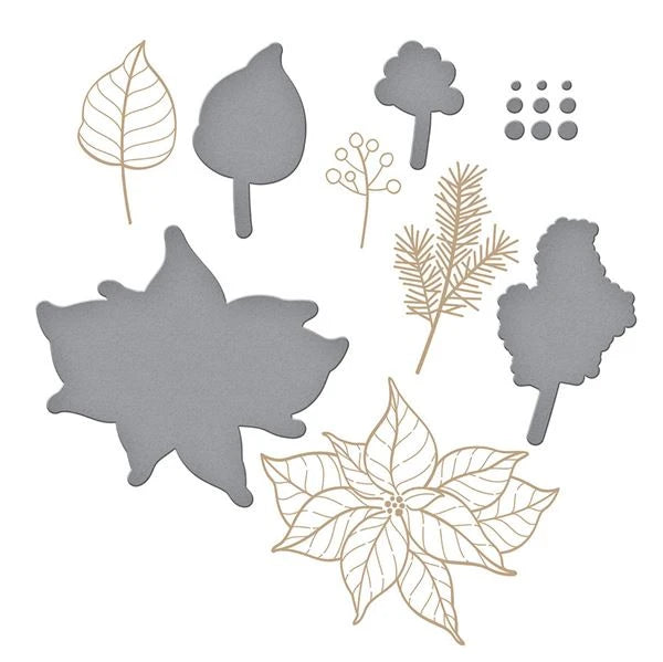 Spellbinders Holiday Floral Hot Foil Plate and Die Set