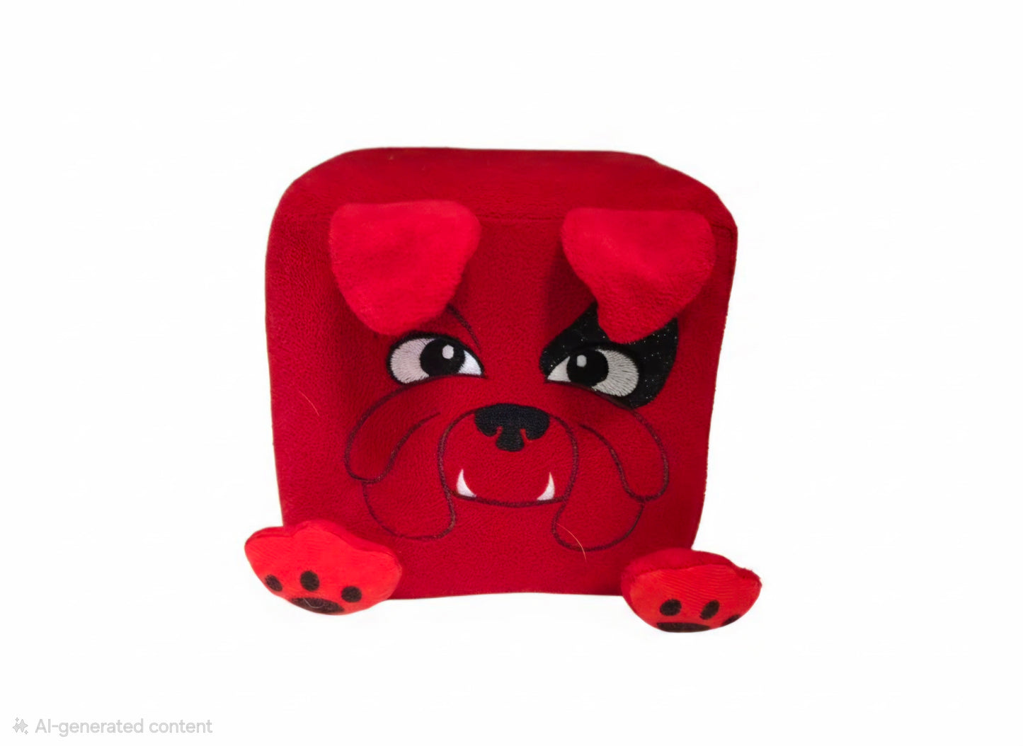 Square Cube Red Bulldog Plush