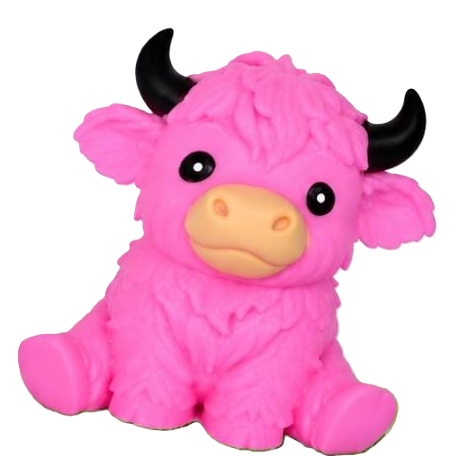 Pink Highland Cow Squishy Toy