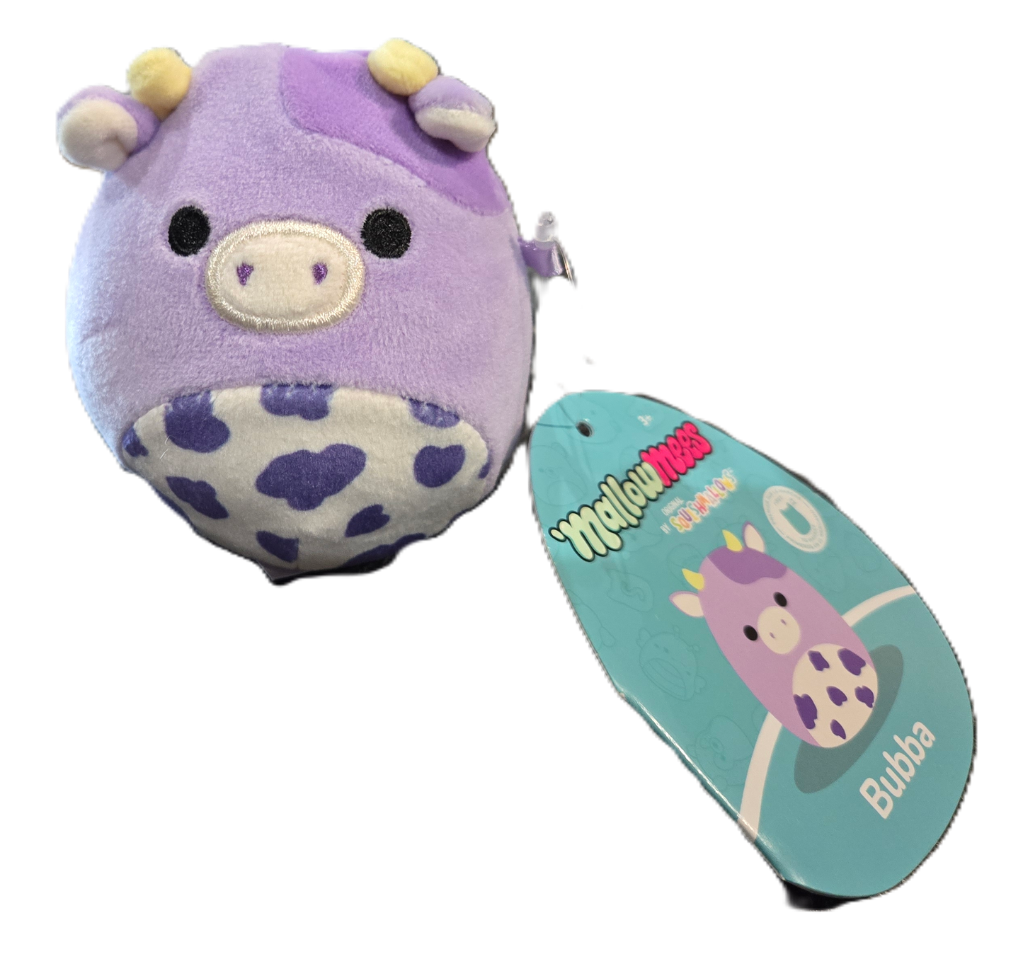 Squishmallow Mallowmees Bubba Purple Cow Squishy Plush