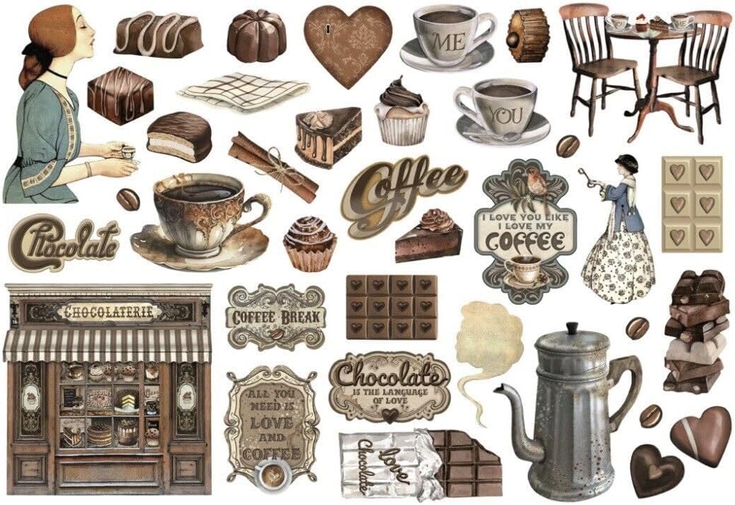 Stamperia Coffee and Chocolate Die Cut Stickers