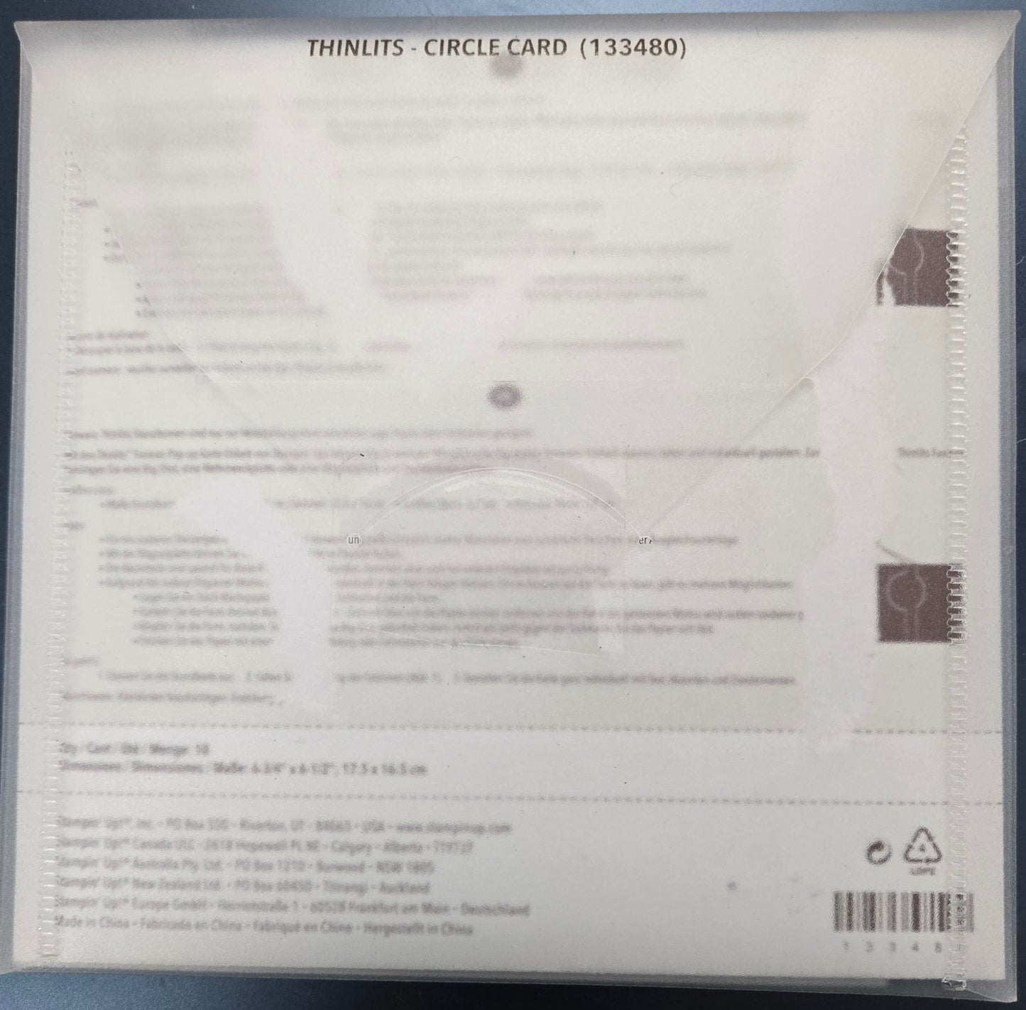 Stampin Up Thinlits Circle Card Die #133480