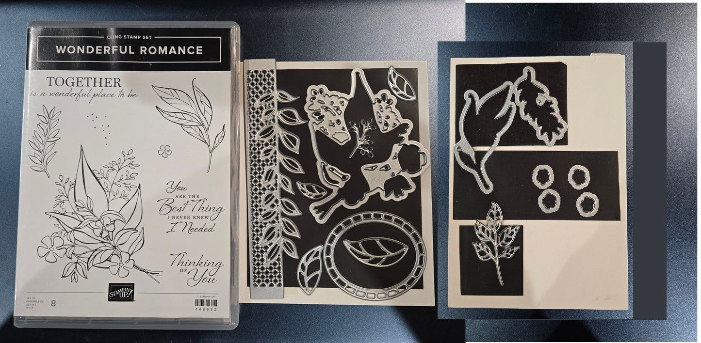 Stampin Up Wonderful Romance and Wonderful Floral Stamps and Dies Set