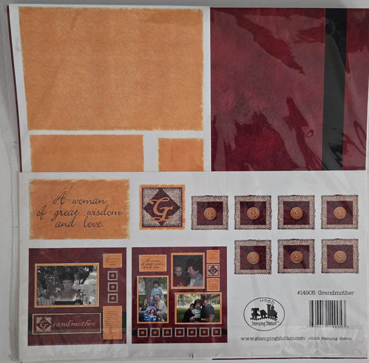 Grandmother 12x12 Scrapbook Page Kit by Stamping Station