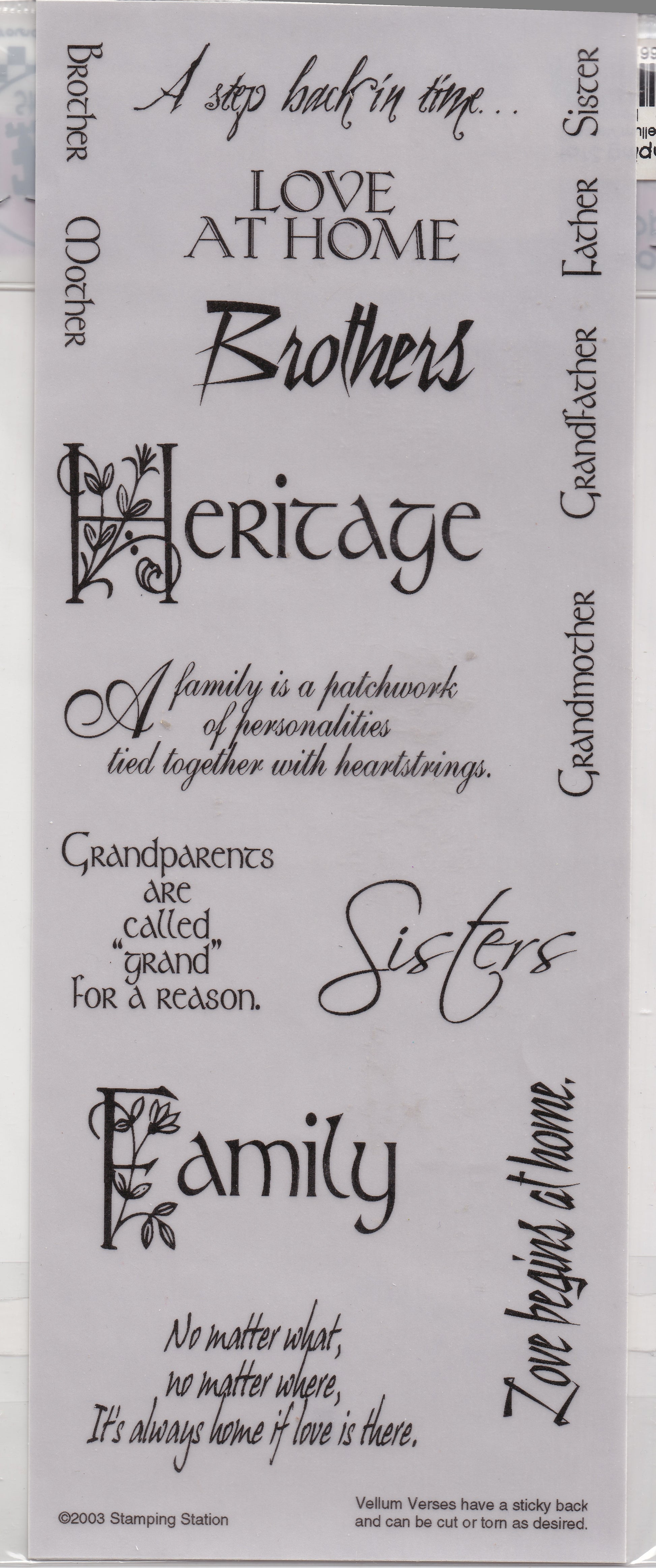 Family Vellum Versus Stickers by Stamping Station