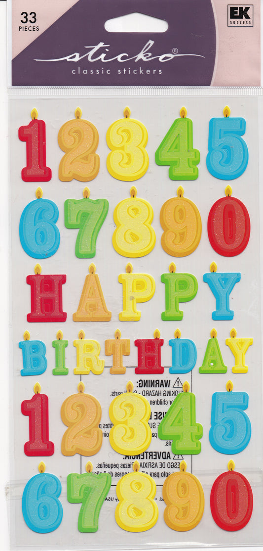 Birthday Number Candles Stickers by Sticko