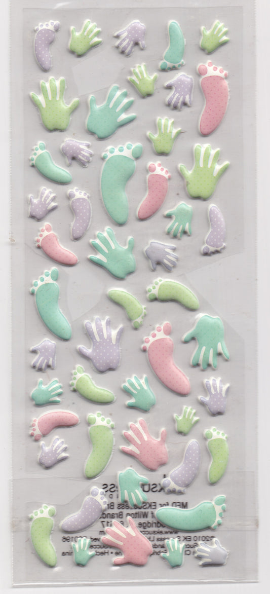 Puffy Baby Hands and Feet Stickers