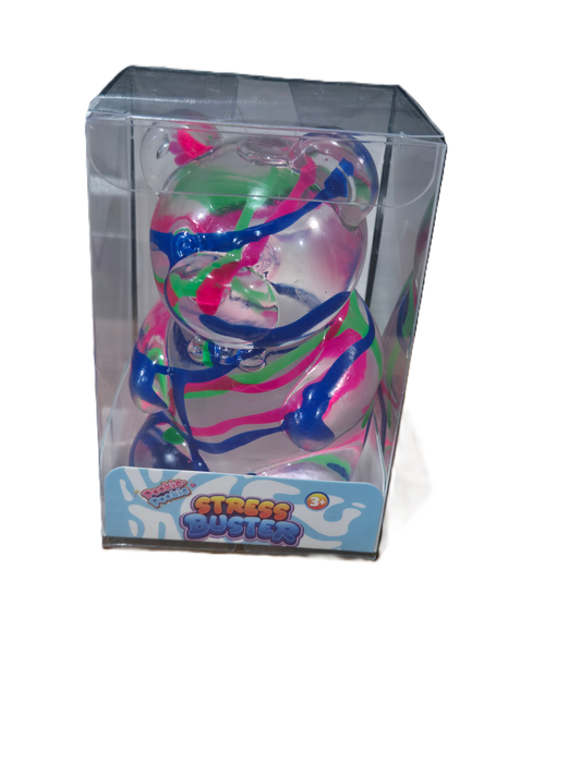 Stress Buster Gummy Bear Pink Green Blue Swirl
