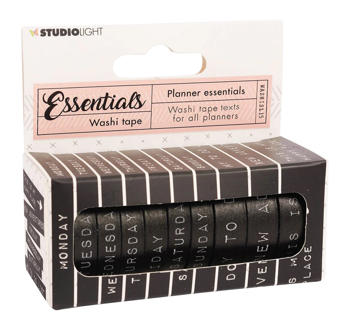 Washi Tape Days Planner Essentials 12 Rolls