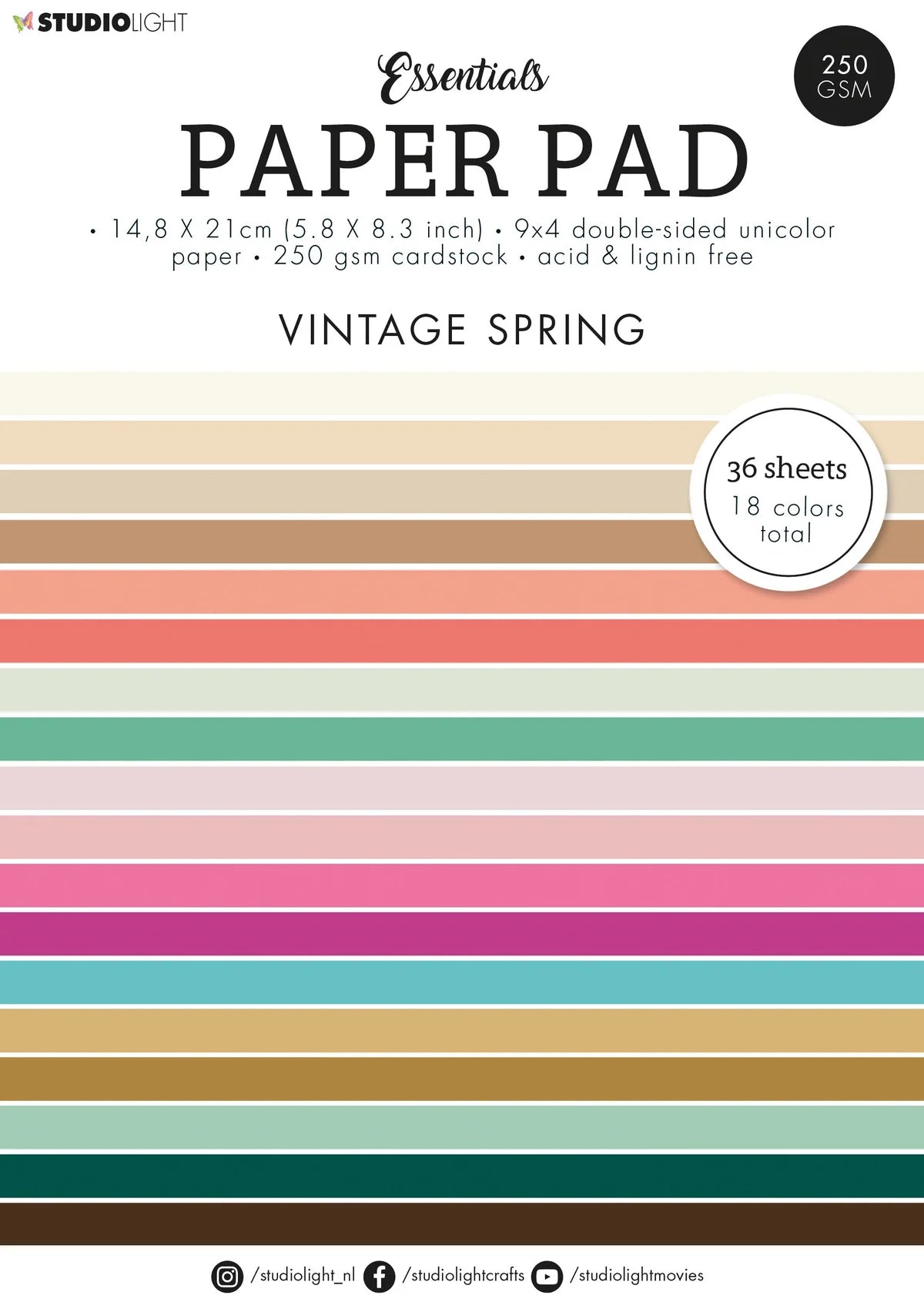 Vintage Spring Essentials Paper Pad 9x4 - 36 Sheets