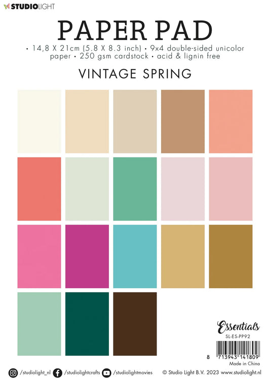 Vintage Spring 9x4 Cardstock Paper Pad by Studio Light