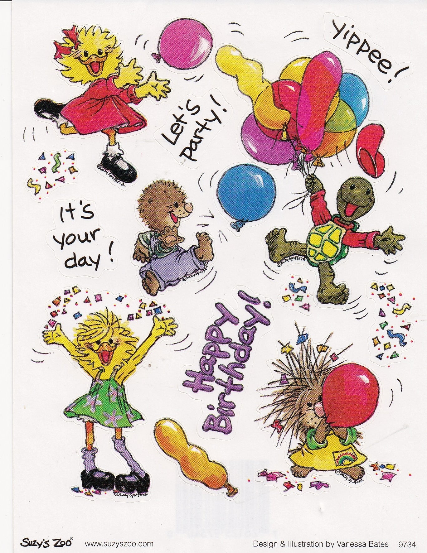 Suzy's Zoo Birthday Stickers