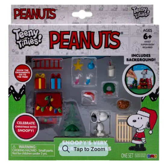 Teeny Tinies Peanuts Snoopy's Very Merry Christmas Mini Playset